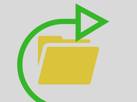 immagine con icona di cartella file e freccia verde
