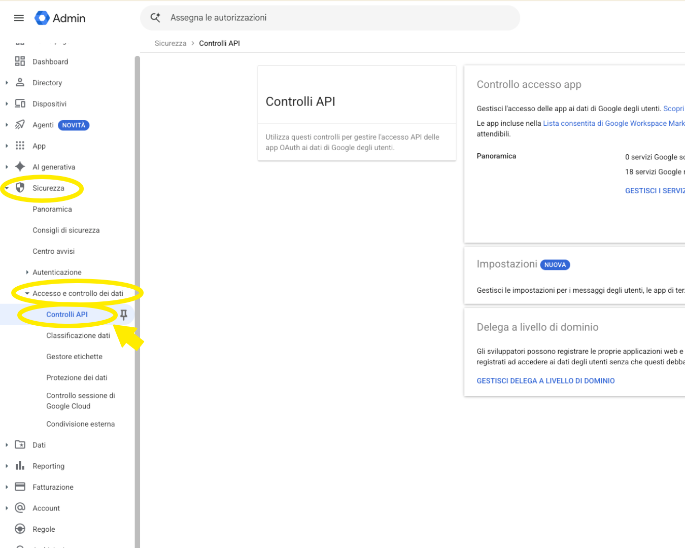 Screenshot per configurazione invio mail-step 1