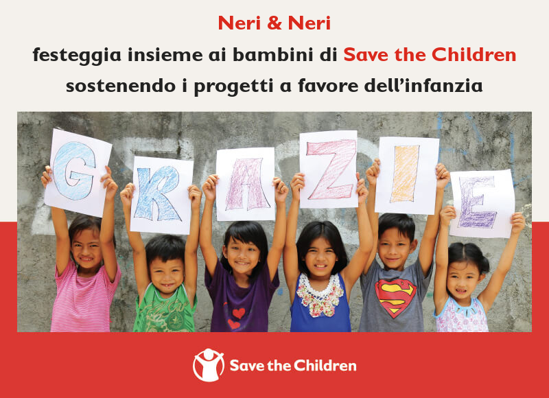 immagine con bambini che ringraziano per il nostro sostegno a save the children