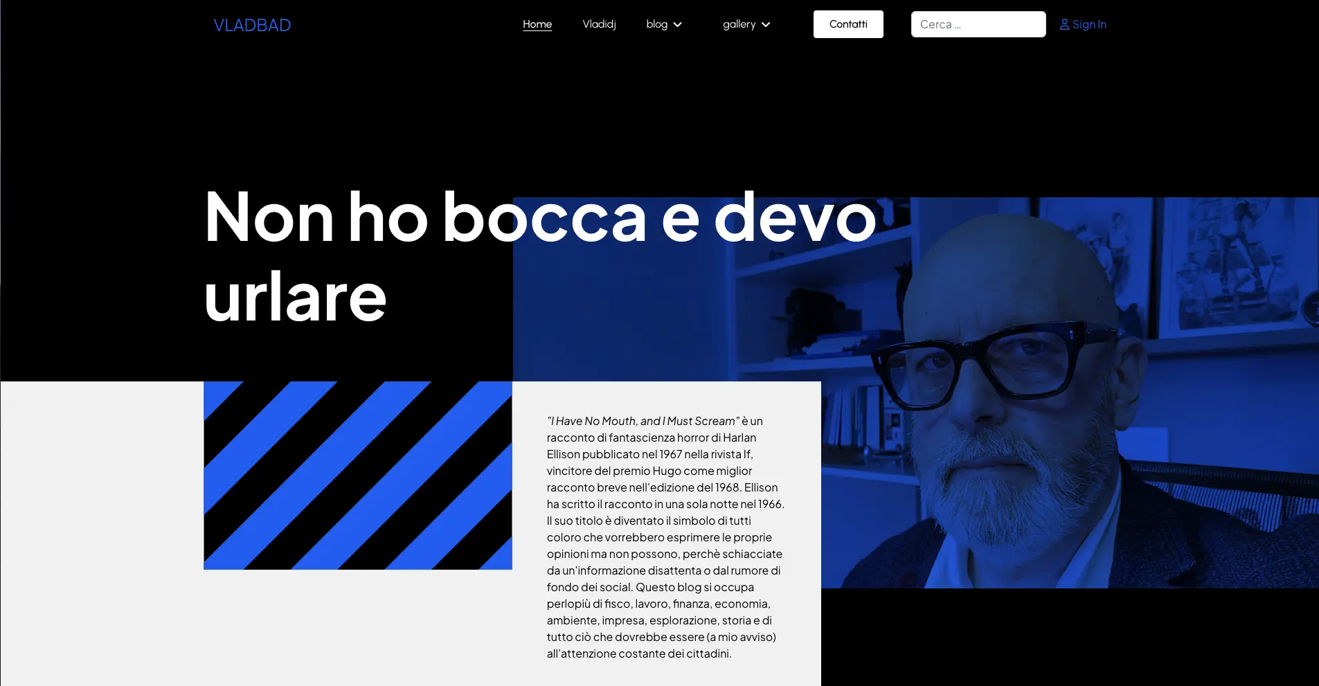 immagine home page del sito Vladbad realizzato con un cms
