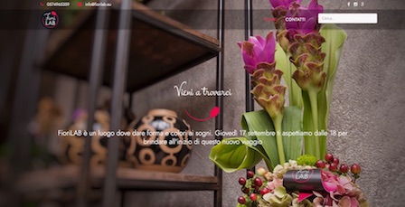 immagine home page del sito fioriLAB realizzato con un cms