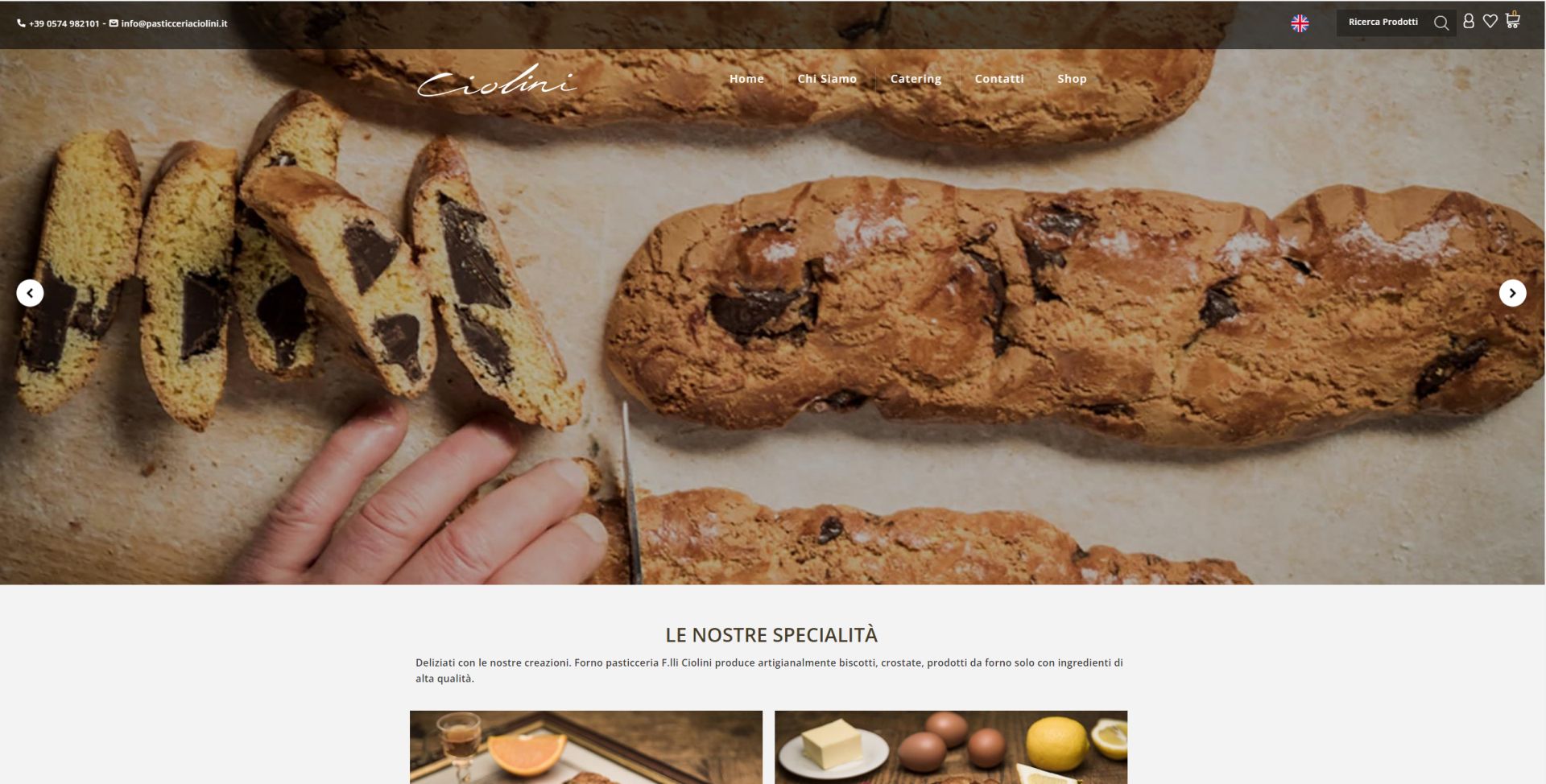 immagine home page del sito pasticceriaciolini.it