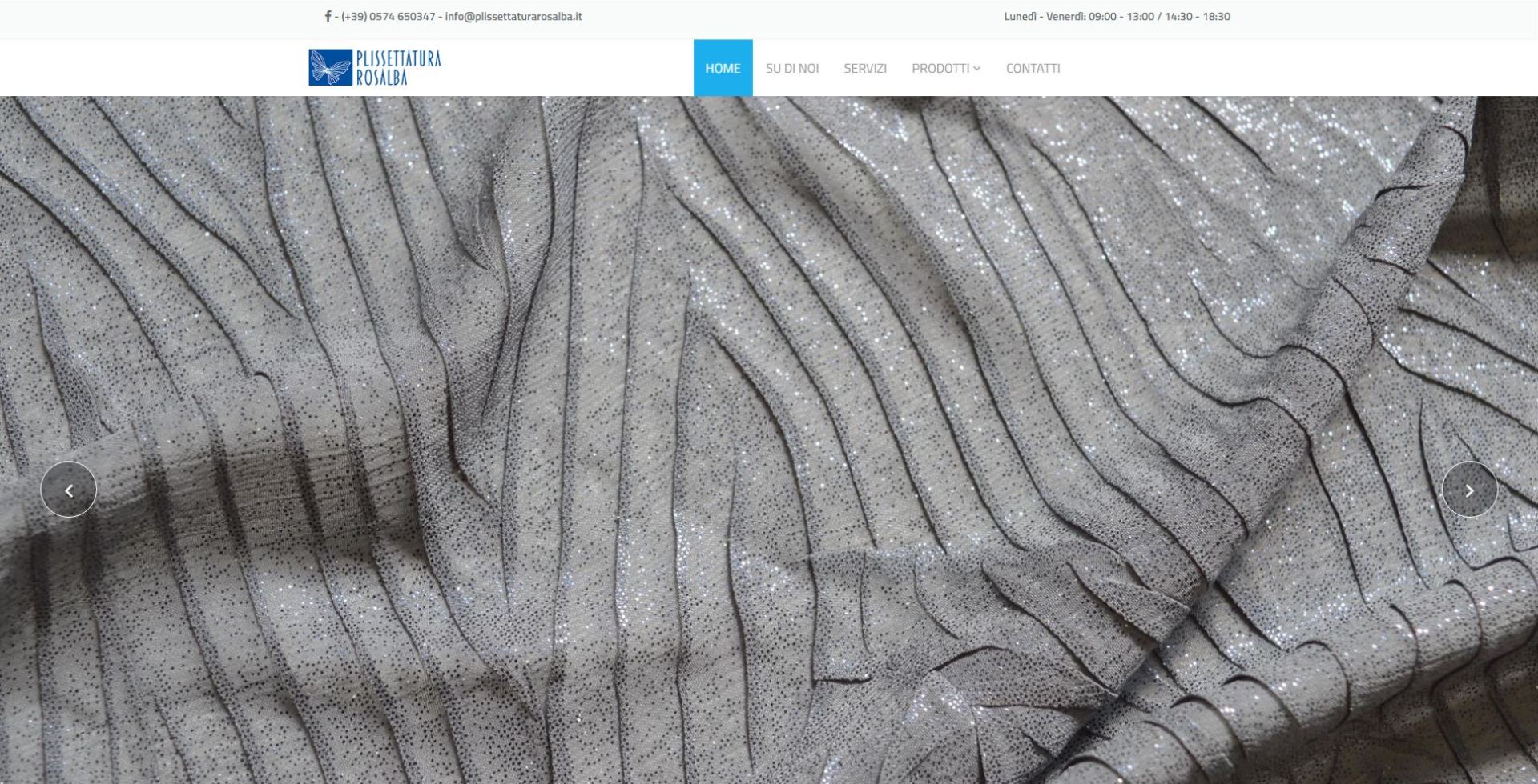 immagine home page del sito di Plissettatura Rosalba